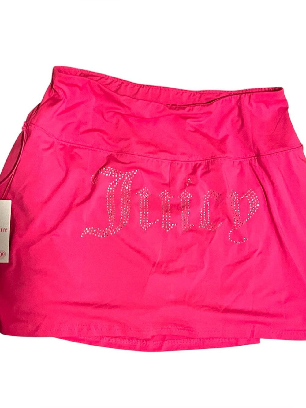 Juicy Couture vintage y2k style Hot Pink Rhinestone Logo skort